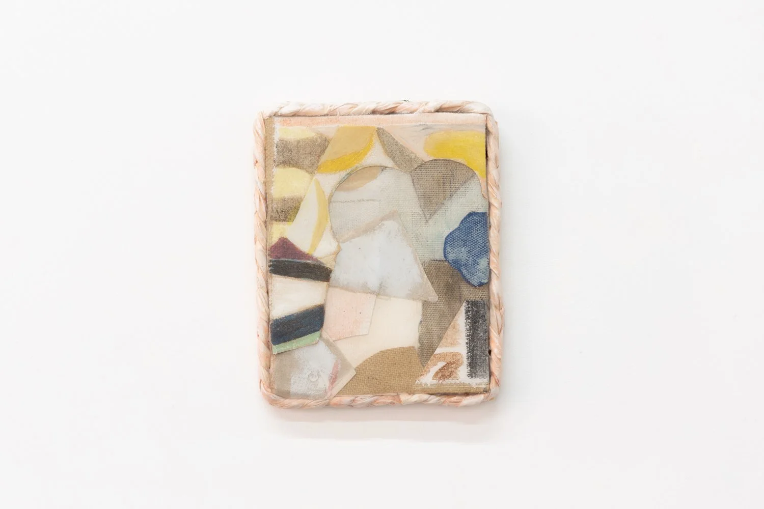  &nbsp;   Inside the curve , 2024, Acrylic, acrylic mediums on linen, calico, hemp on canvas, 20 x&nbsp; 25cm, photo by Nicholas Mahady 