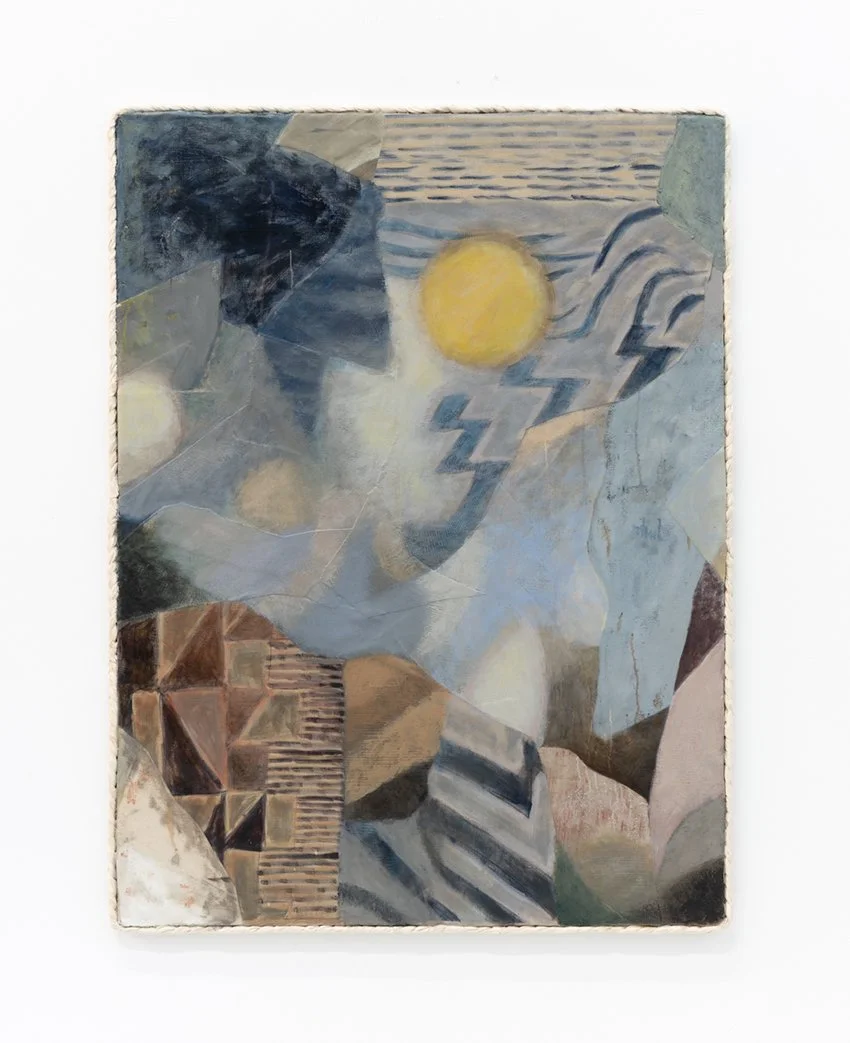   Where all the time went , 2025, acrylic, acrylic mediums on linen, calico, canvas, 104 x 79cm, photo by Nicholas Mahady 