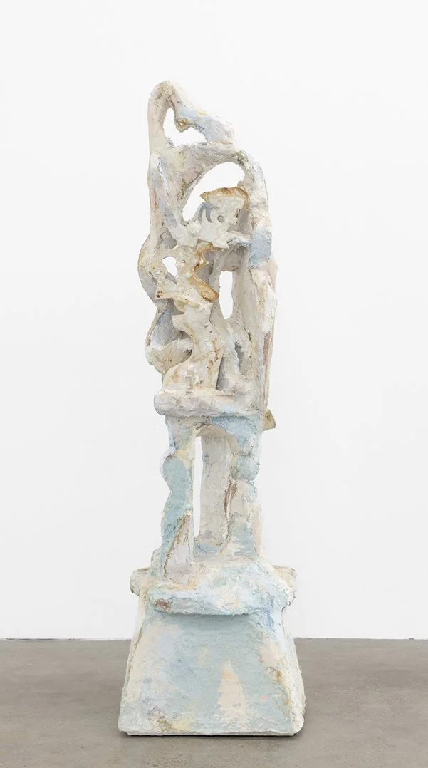   Interlocking 2 , 2025, glazed stoneware, epoxy clay, pigment, PVA, acrylic, concrete, polystyrene, MDF, 165cm tall x 46cm wide x 44cm deep, photo by Nicholas Mahady 