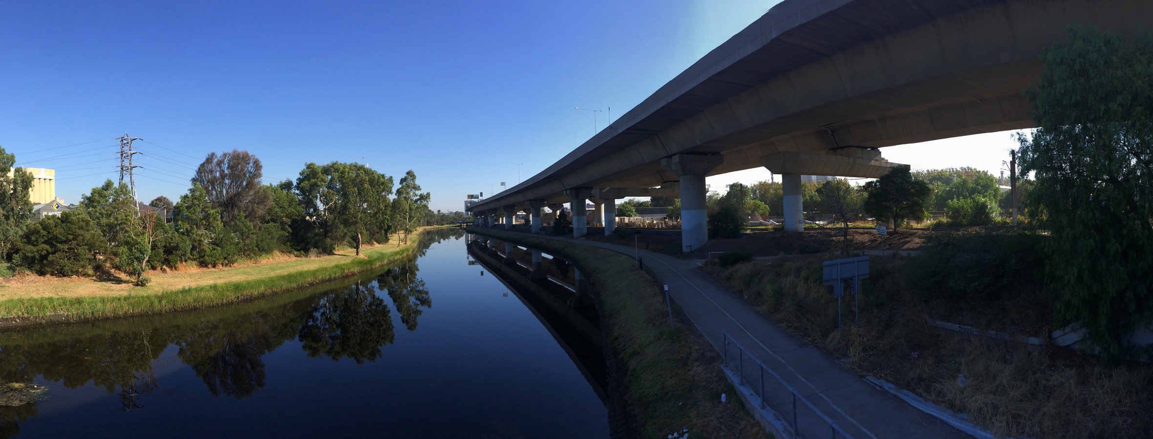 Current view of Moonee Ponds Creek from Arden Street.