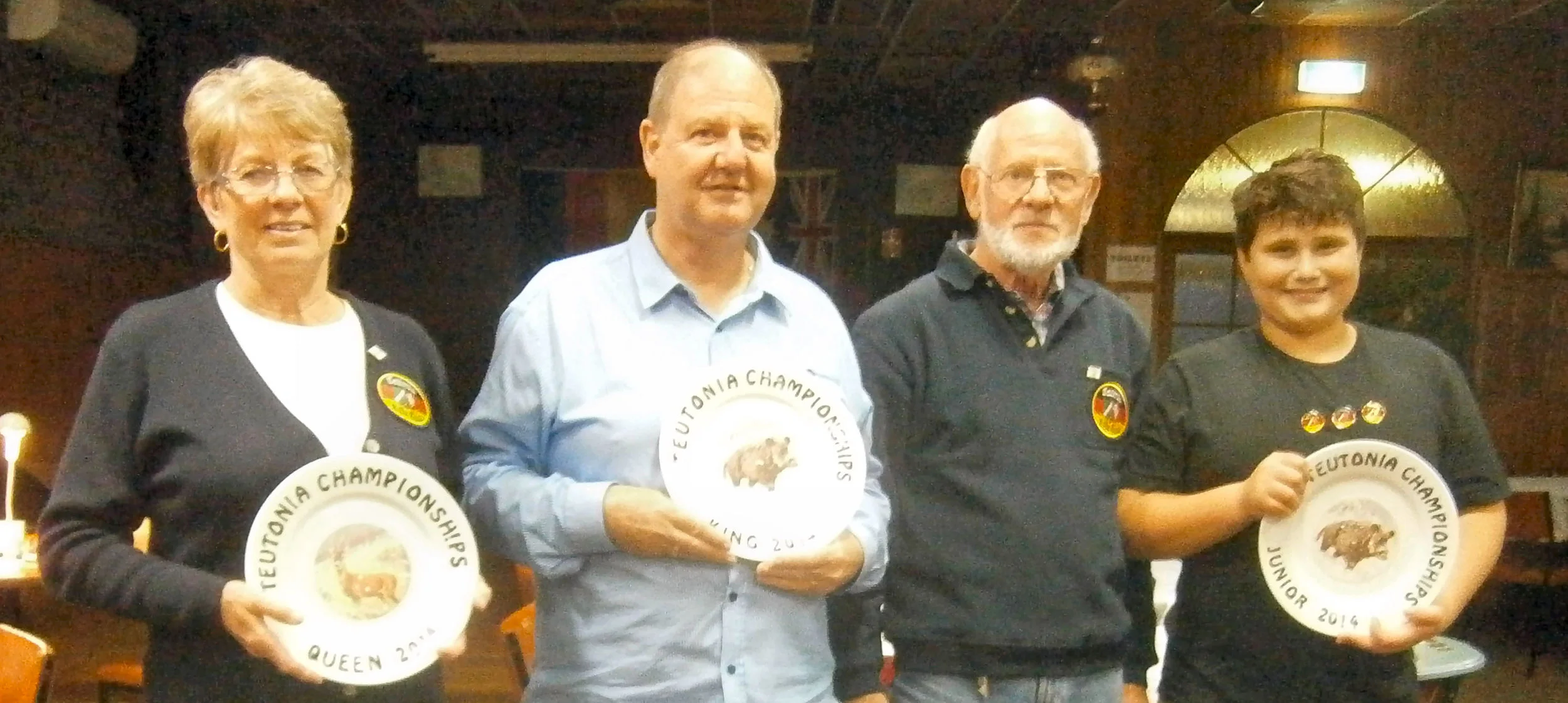Teutonia Queen 2014 Uta Eberhardt together with King 2014 Chris Cogan - Jurgen Eberhardt -Julian Gogoase Junior King