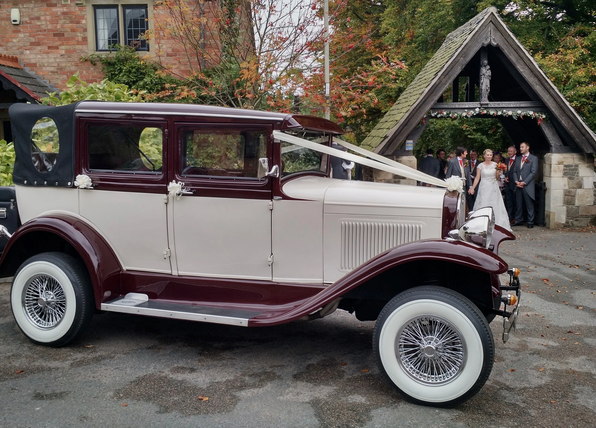 The Newly Married Couple - Leona and Ben emerge from their Wedding at St Peter's Church, Thornton to be greeted by Guests and onlookers.