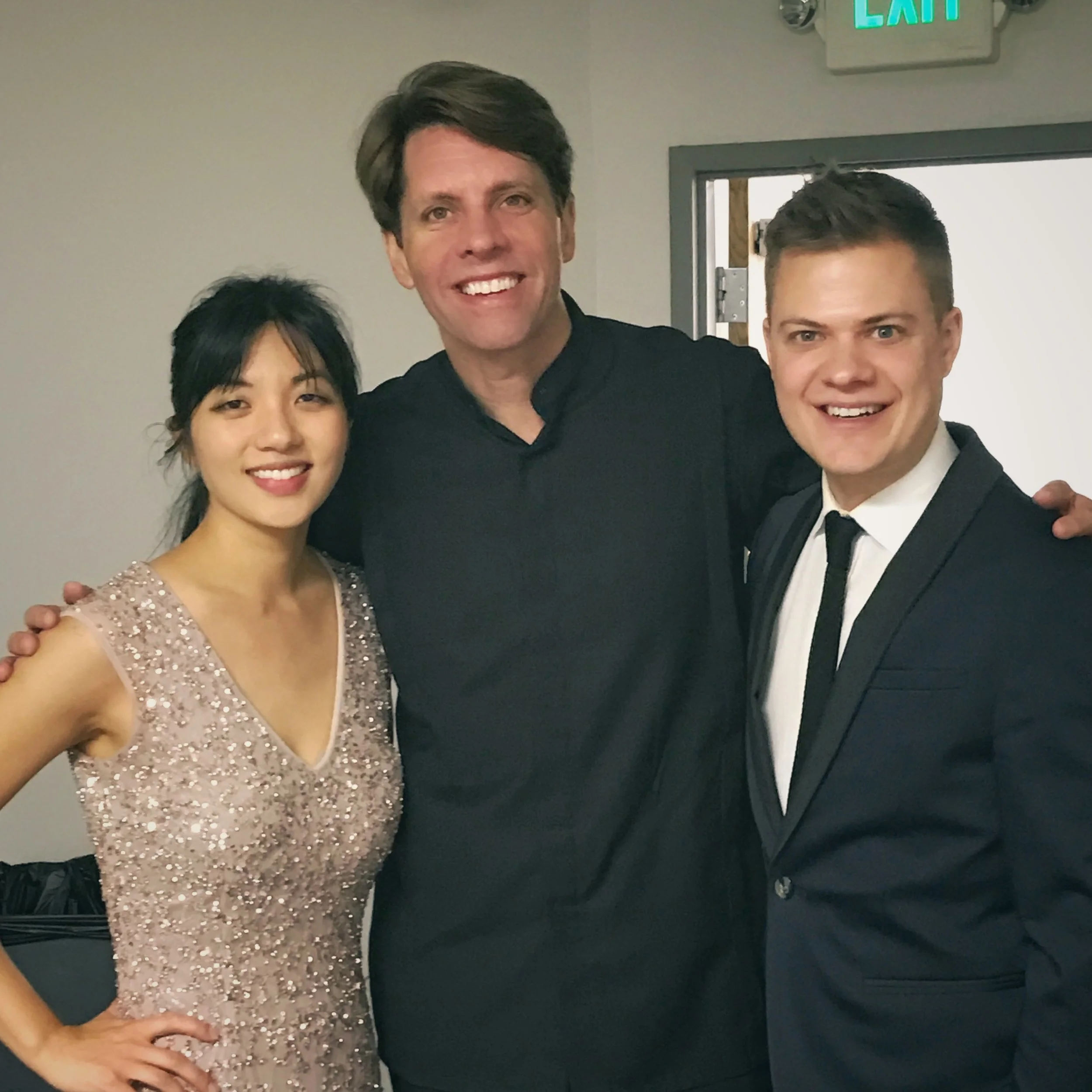 Anderson & Roe with Maestro Michael Butterman after performing two concerti with the Boulder Philharmonic