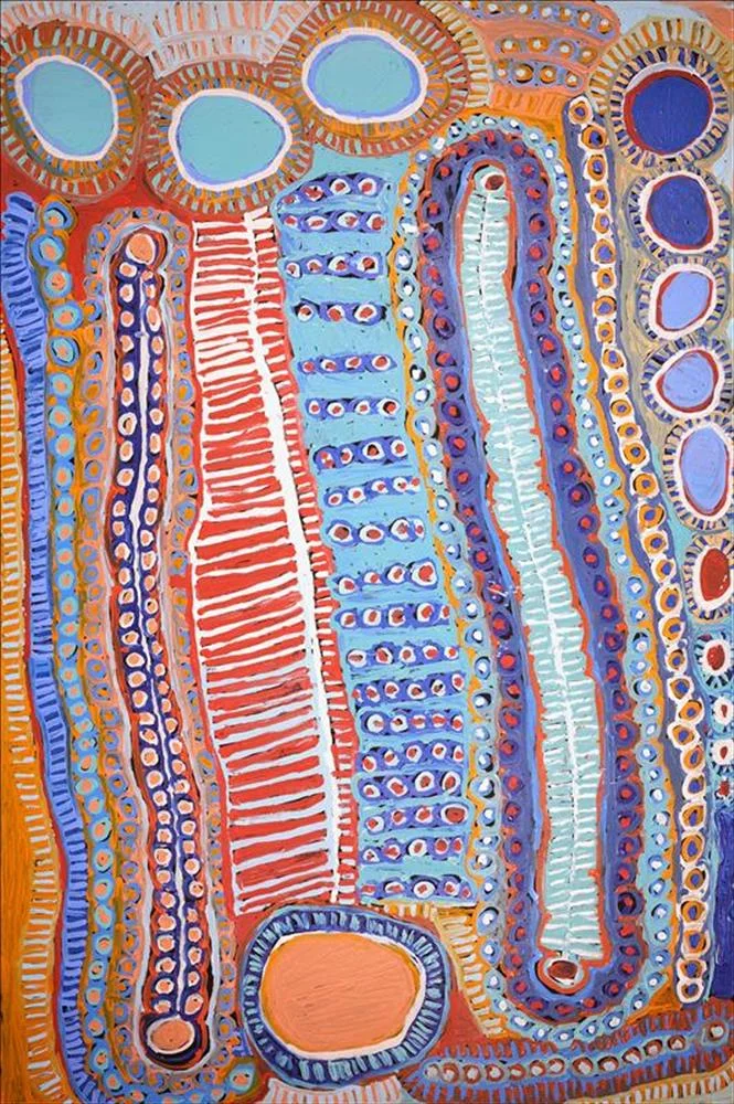 Murdie Nampijinpa Morris, Malikijarra Jukurrpa (Two Dogs Dreaming)