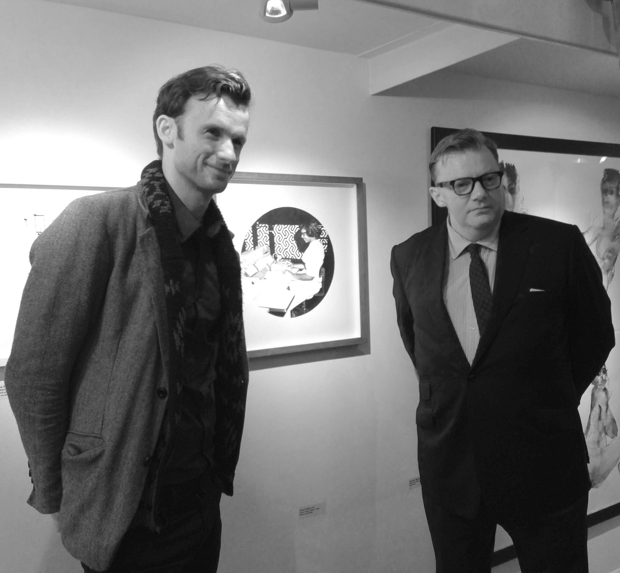 Yours truly with Dr Ian Rowley (right), who presented the prize. Behind us on the wall - Punchcard IV (2015) 50x50 cm, pencil on paper.