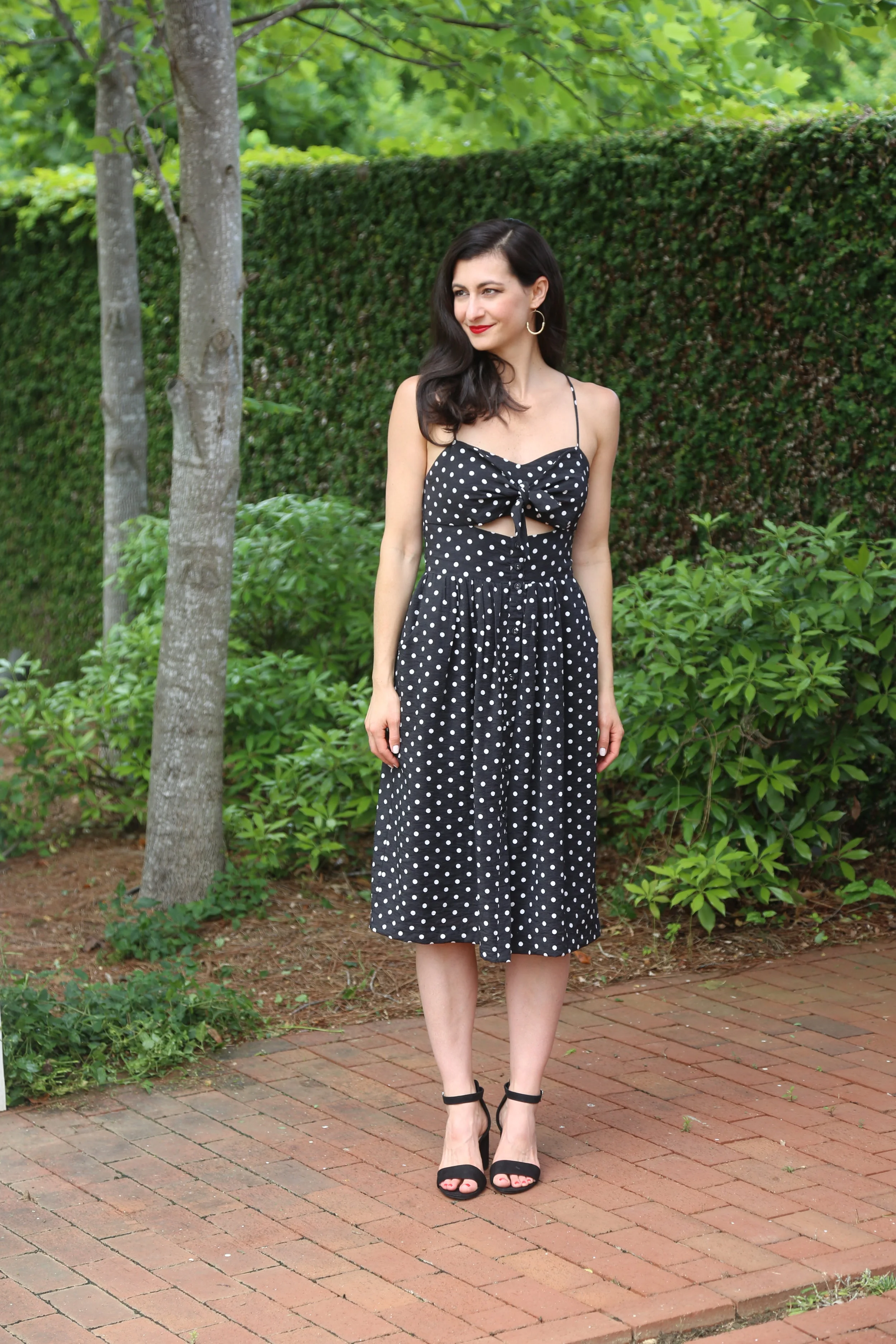 old navy white polka dot dress
