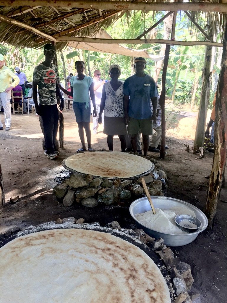 Manioc flour is made into cassava bread