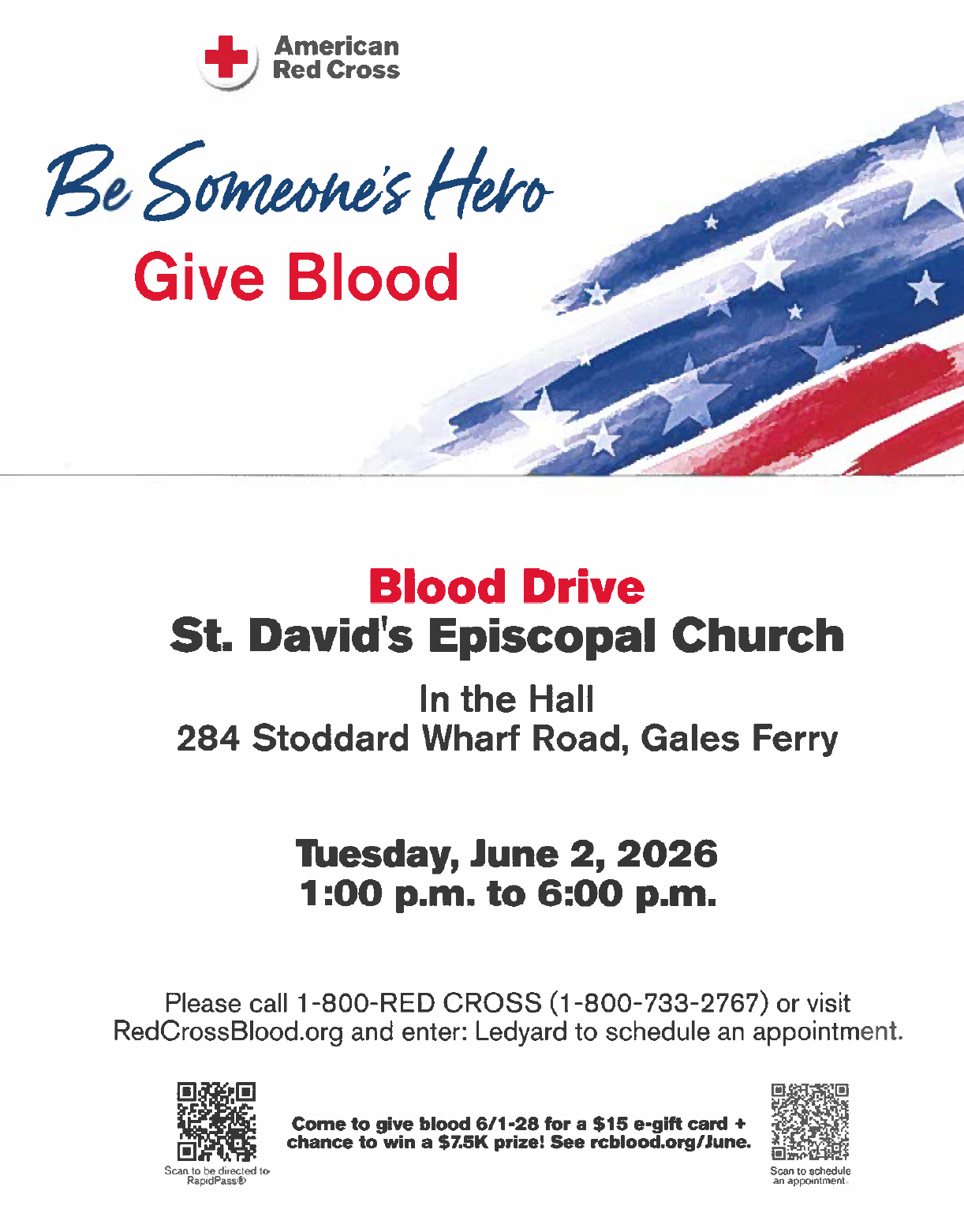June Blood Drive June 2nd