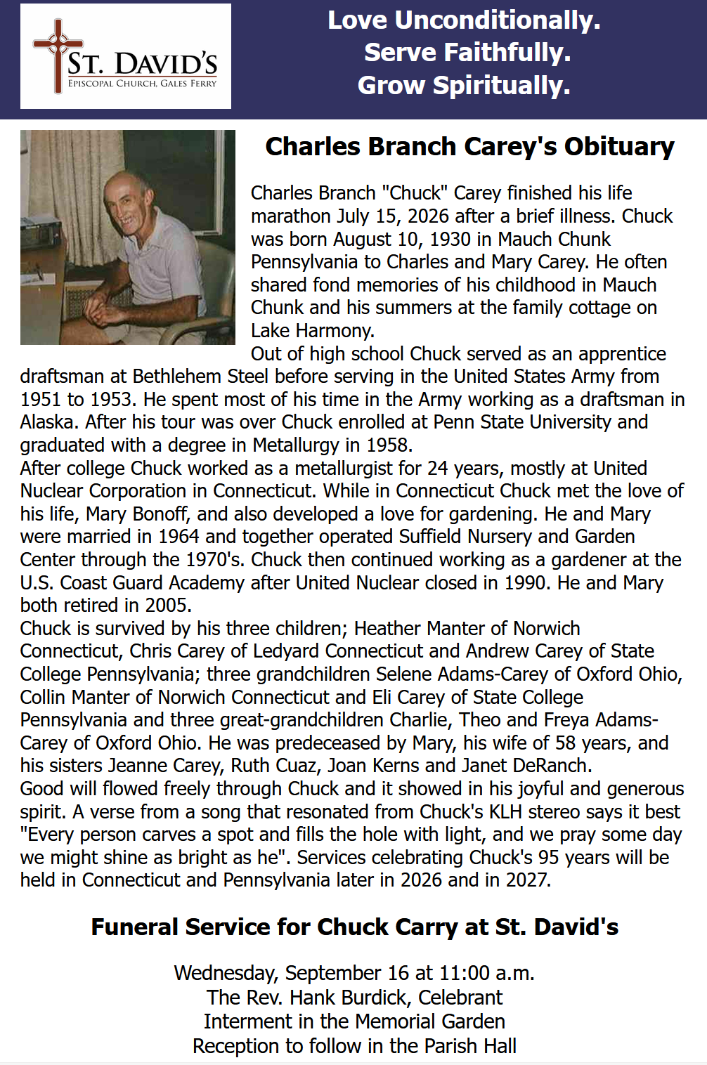 Chuck Carey Funeral Service