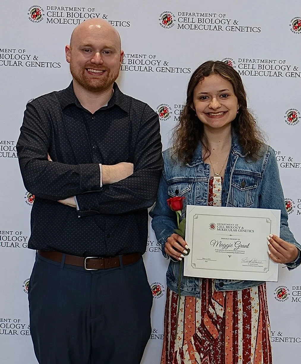 @bsciumd Terp Spotlight: MAGGIE GRANT

Recipient of a Hansen Outstanding Student Award

BSCI Specialization: Cell Biology &amp; Genetics 

Mentor: Dr. Brantley Hall

Dr. Hall&rsquo;s comments:

&ldquo;Maggie Grant has been selected for the Hansen Out