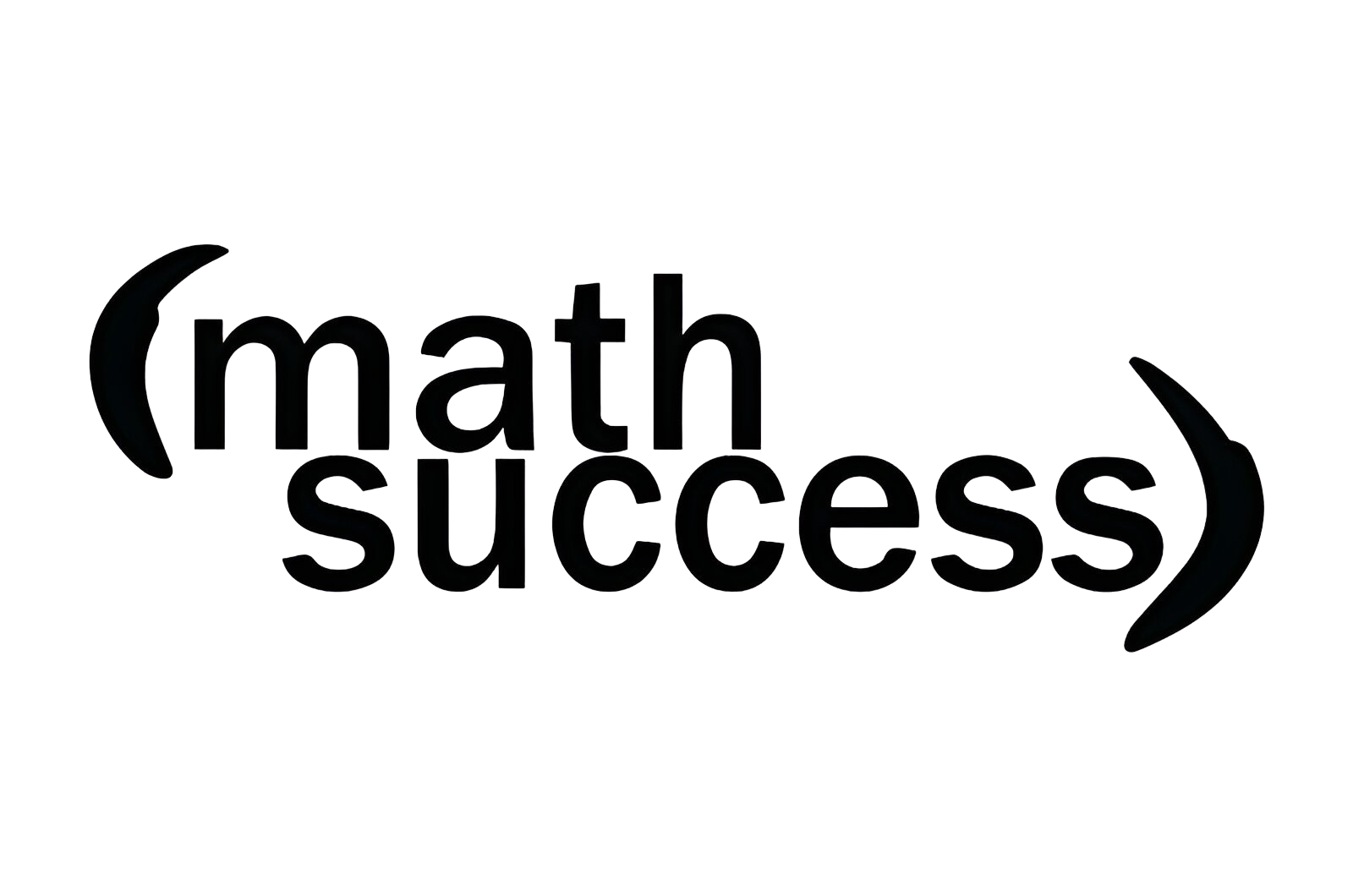 Bold black text that reads "(math success)."