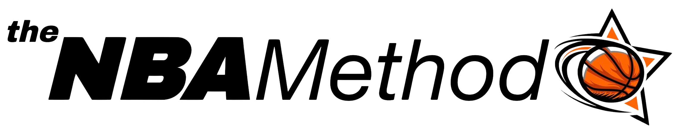 Bold black text that reads "the NBA Method" next to a basketball stylized as a star.