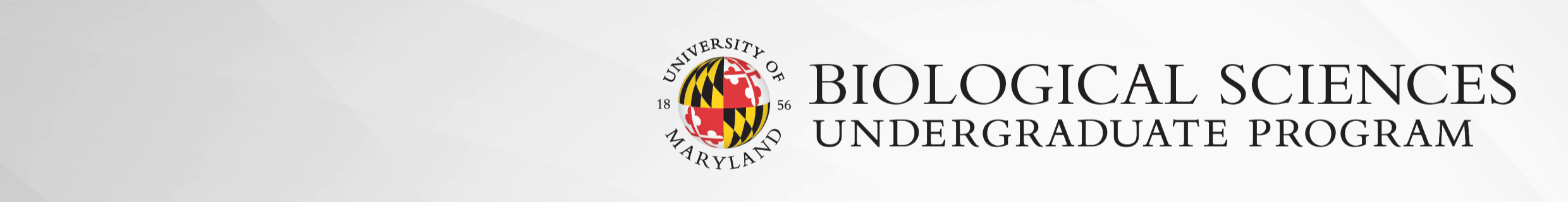 White banner with the University of Maryland logo for the Biological Sciences Undergraduate Program.
