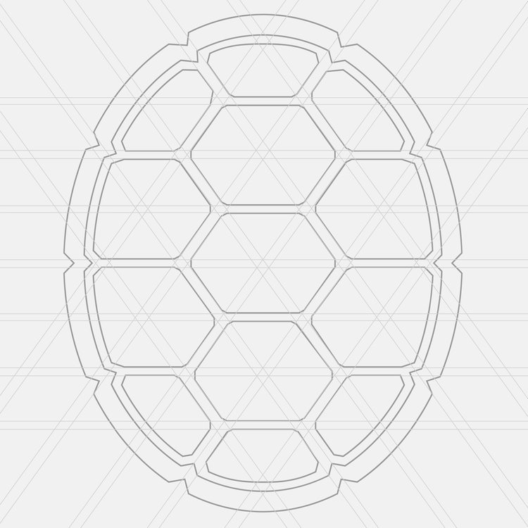 Graphic of a gray terrapin shell.