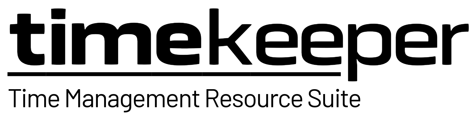 Bold black text that reads "TimeKeeper."