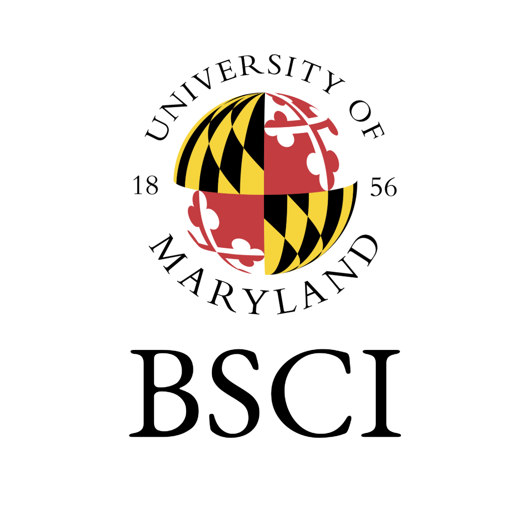 University of Maryland logo above black serif text that reads "BSCI" on a white background.
