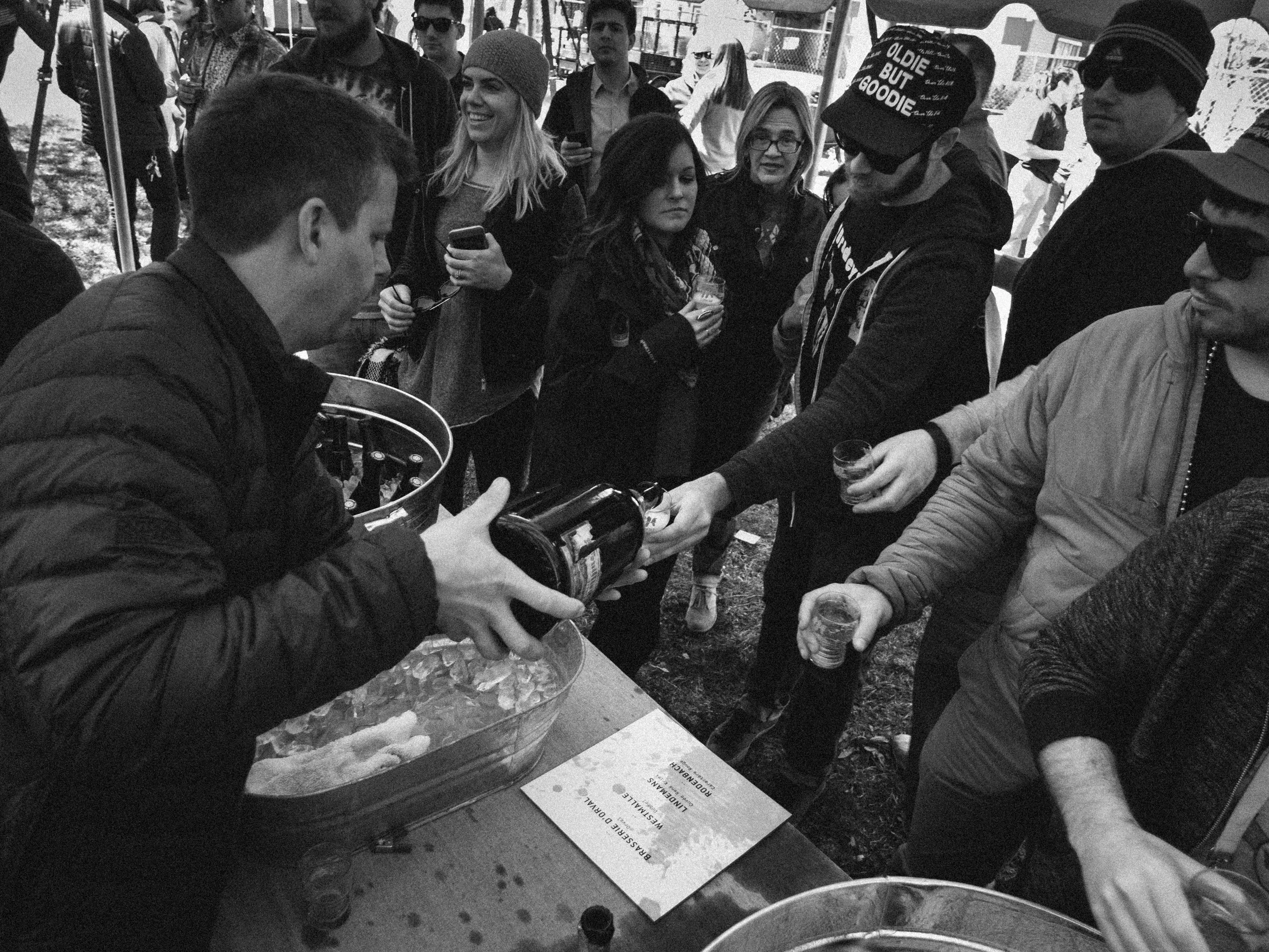 At 2pm Will pops and pours a beautiful 3-liter of St.Feuillen Tripel 