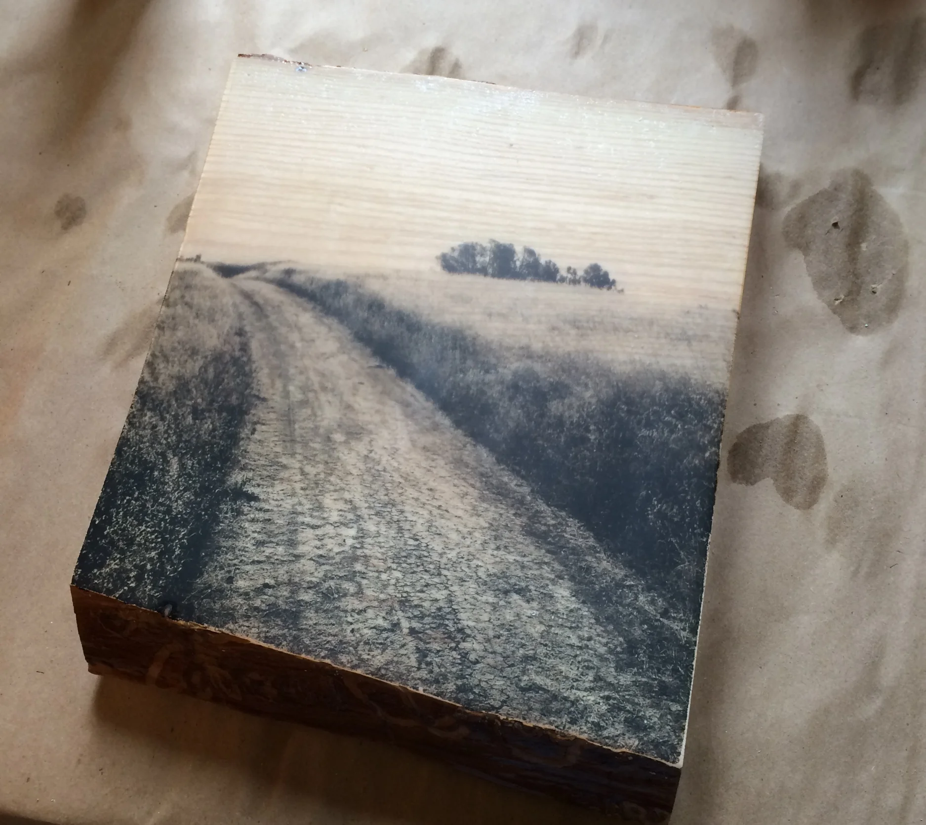 One of the ruined resin pieces sanded and waiting to go back into the resin bay