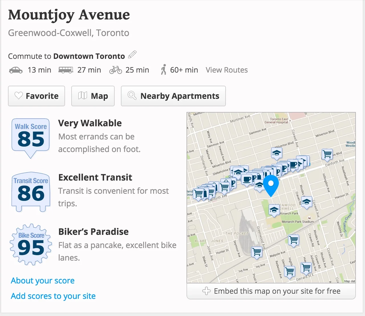 See the walkability score page .