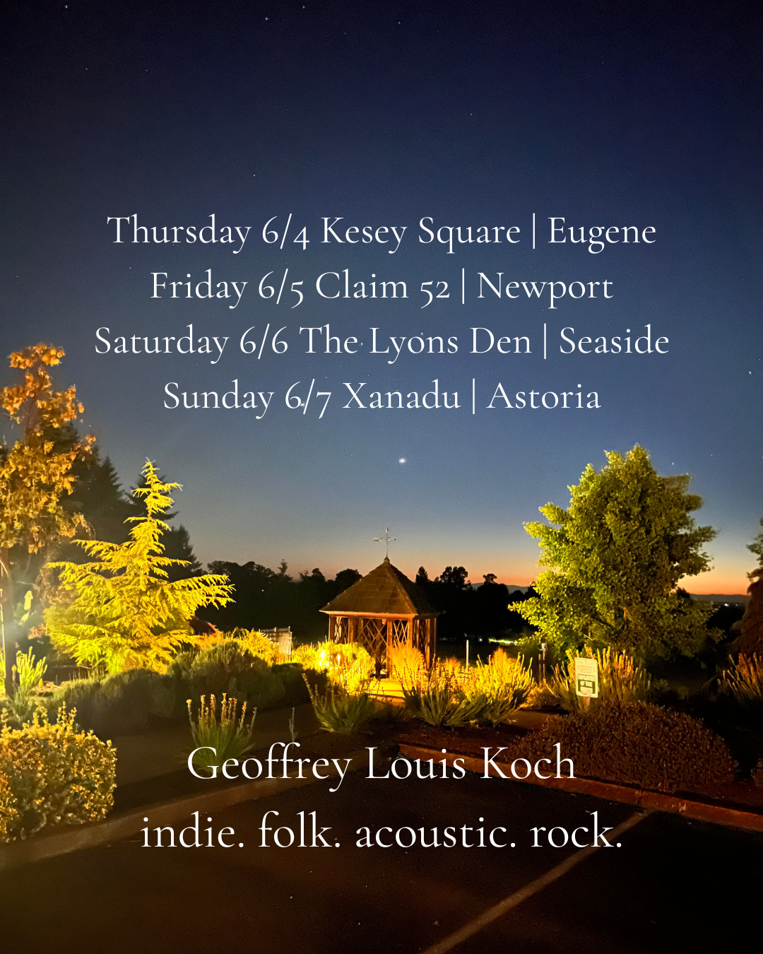 Live This Week: Oregon Coast Shows June 4-7, 2026