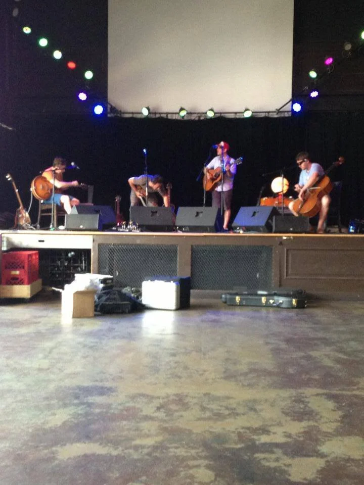 Gregory Alan Isakov band soundcheck with Steve Varney, Jeb Bows, and Philip Parker at Old Rock House.