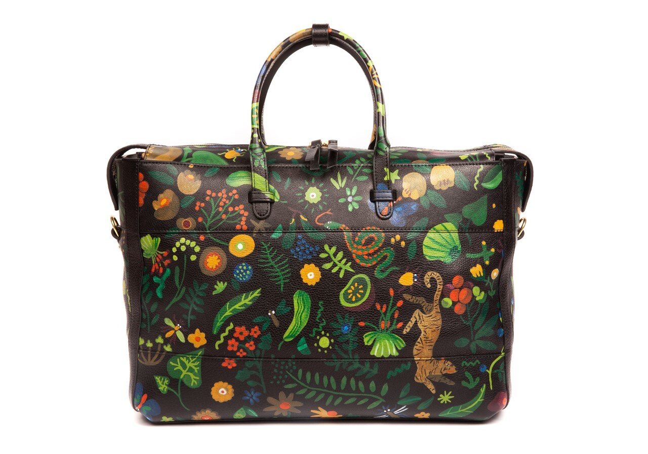 Lotuff Leather Collab - 929 Briefcase in PW's "Simone" Print 