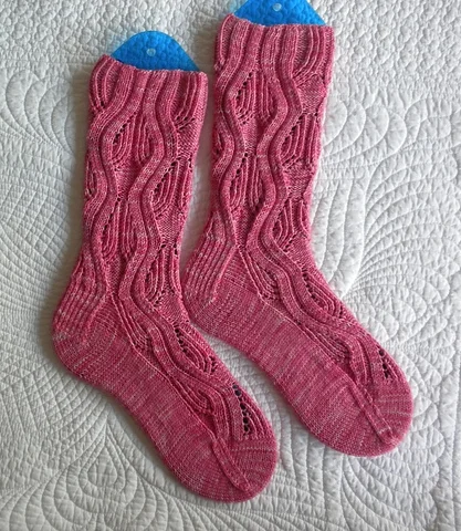 JillRLambert's Watzisname socks knitted with Knitted Goddess 4ply Merino Nylon Sock yarn