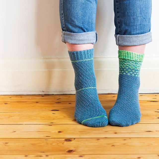 The kits for all 3 of my collaborations with @vickibrowndesigns are in the shop now (link in bio) - you will get 2 skeins of Socks Yeah, a beautiful hand dyed mini from Vicki and a pattern for knitted and crocheted socks