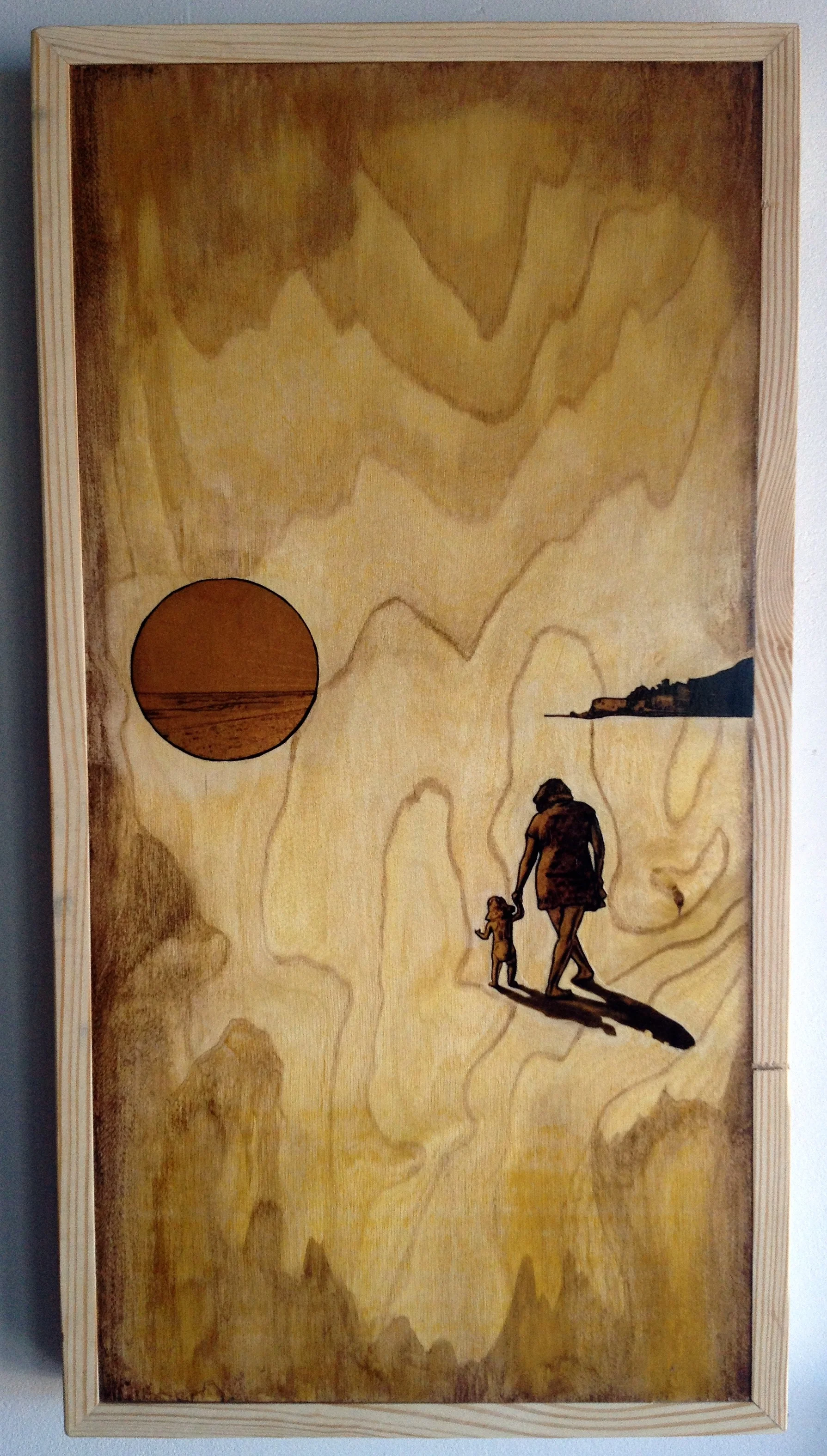 Acrylic and wood stain + digital transfer