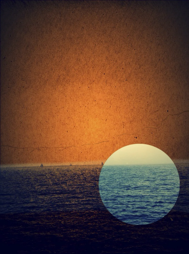 Santa Barbara Cruising - Digital Painting - 8x10 Print on Birch Wood (wood grain will show at the top of the circle)