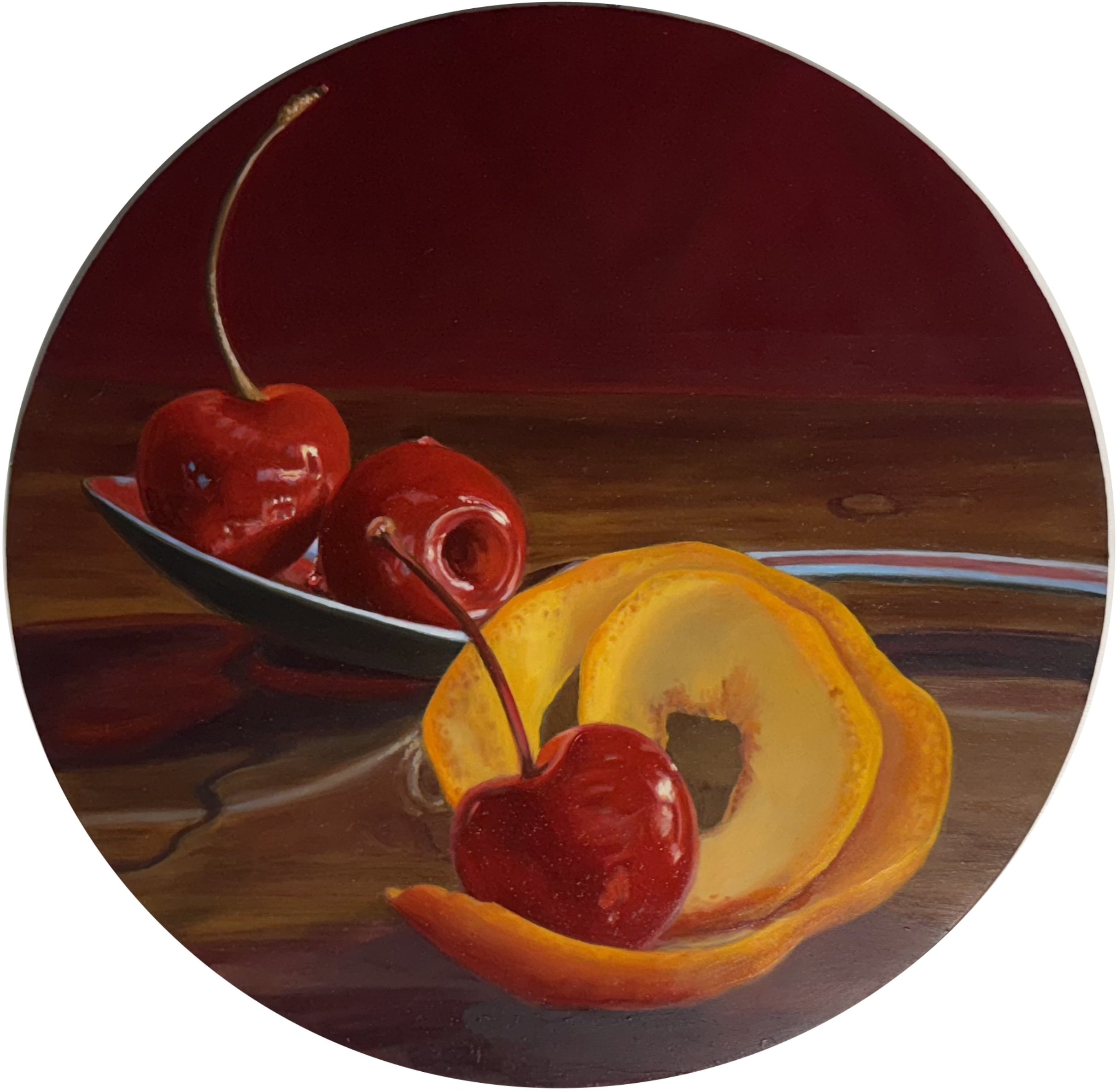  Oil on panel  12” diameter  2025 
