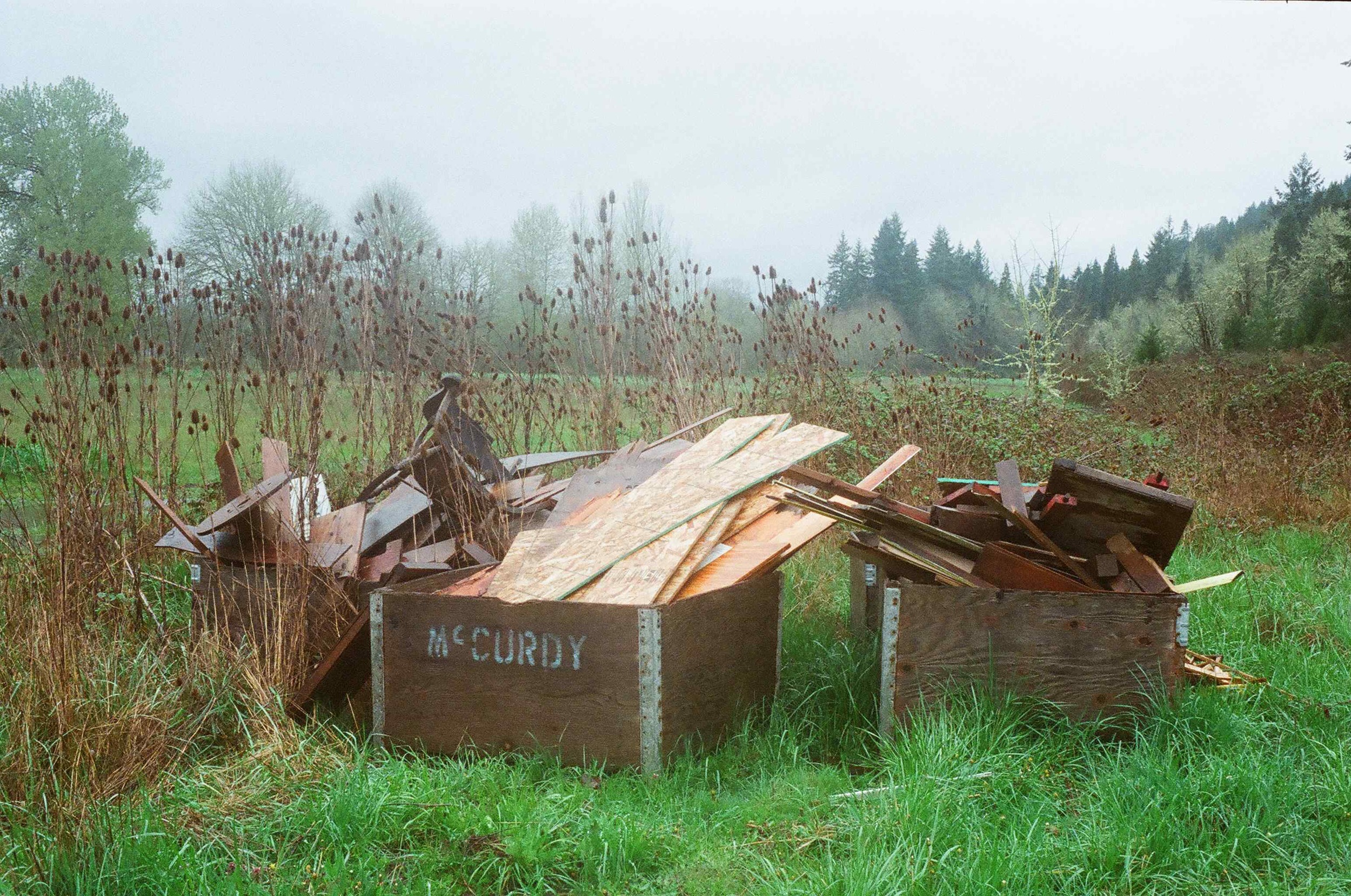 Any wood scraps that contain chemicals, such as paint on the glue used in plywood, are sent to a scrap wood processing facility where they are chipped and used as fuel for industrial processes.