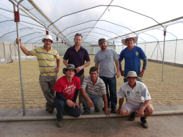 Rick and Randy Evans with The Aguilera Brothers at their covered drying patio