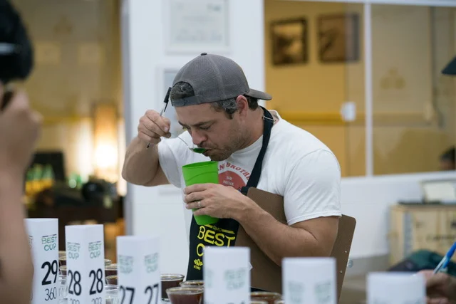 I had my game face on during the many rounds of cupping.