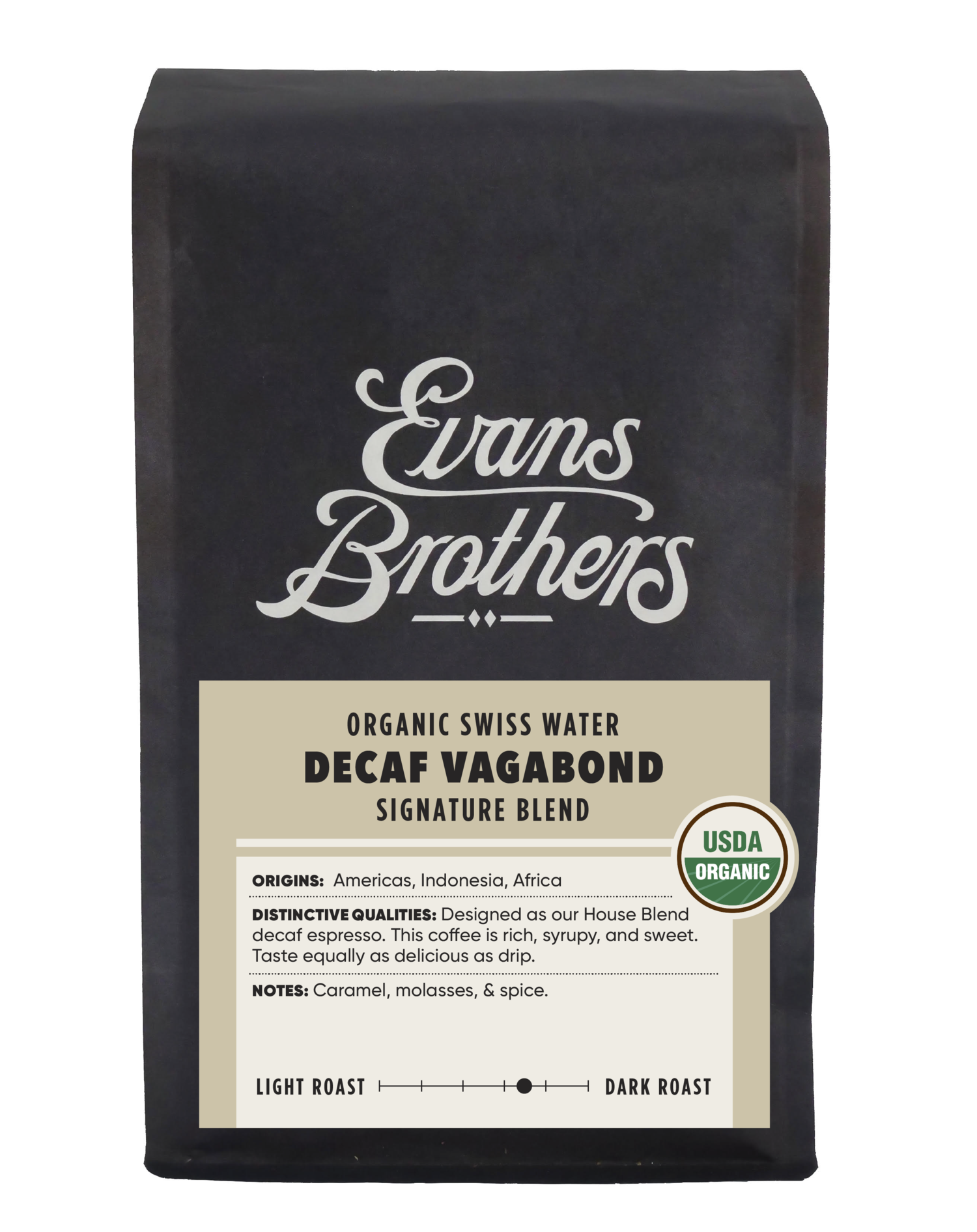 DECAF VAGABOND SWISS WATER PROCESS — Evans Brothers Coffee
