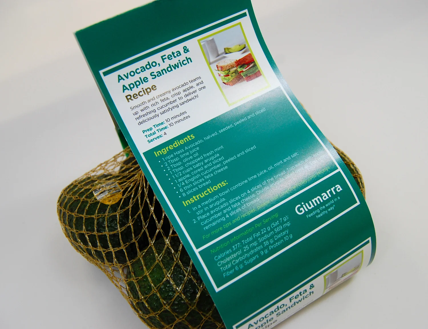 Nature's Partner back of avocado bag . Click here to download high resolution image. 