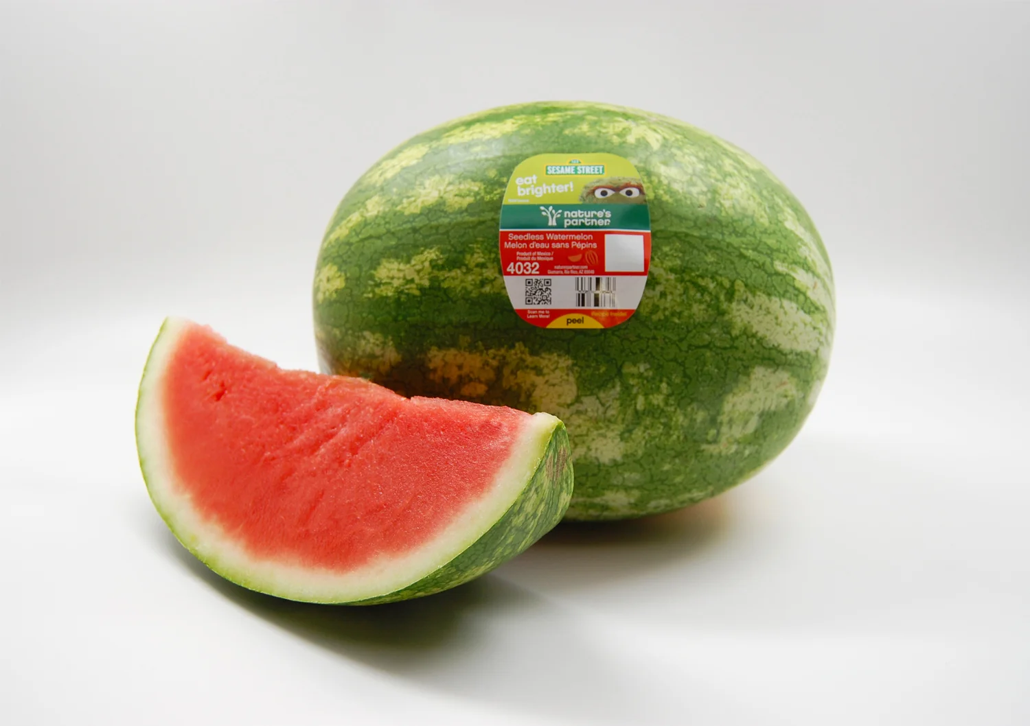 Nature's Partner watermelon from the promotion featured Oscar the Grouch . Click here to download high resolution image. 