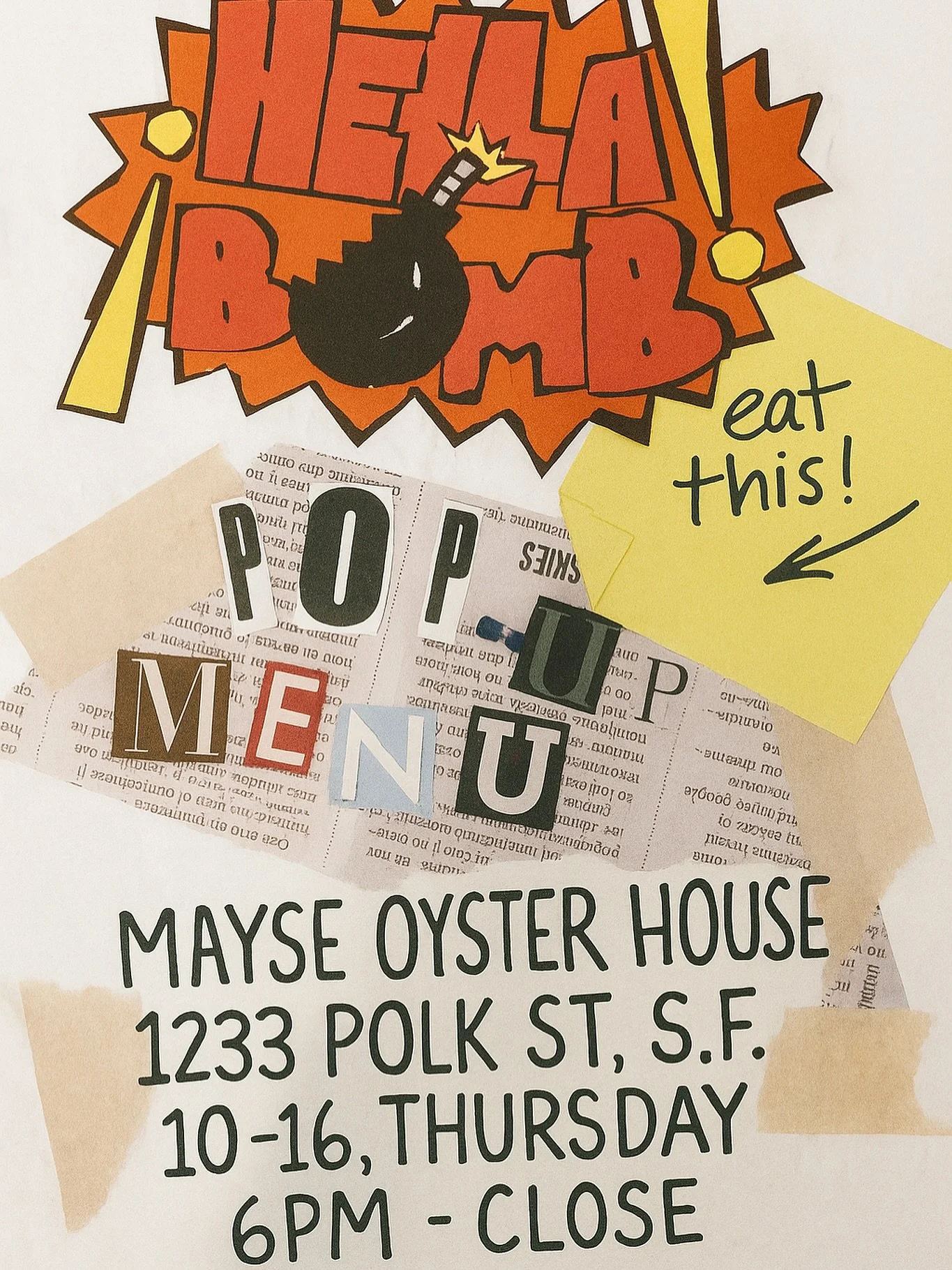💣 HELLA BOMB POP-UP MENU is about to drop at Mayse Oyster House &mdash; and it&rsquo;s a full-on flavor explosion.

A mix of cultural influences colliding in one night only 👇

🍜 Miso Ramen &mdash; comfort meets umami
🌮 Kimchi Birria &mdash; Korea