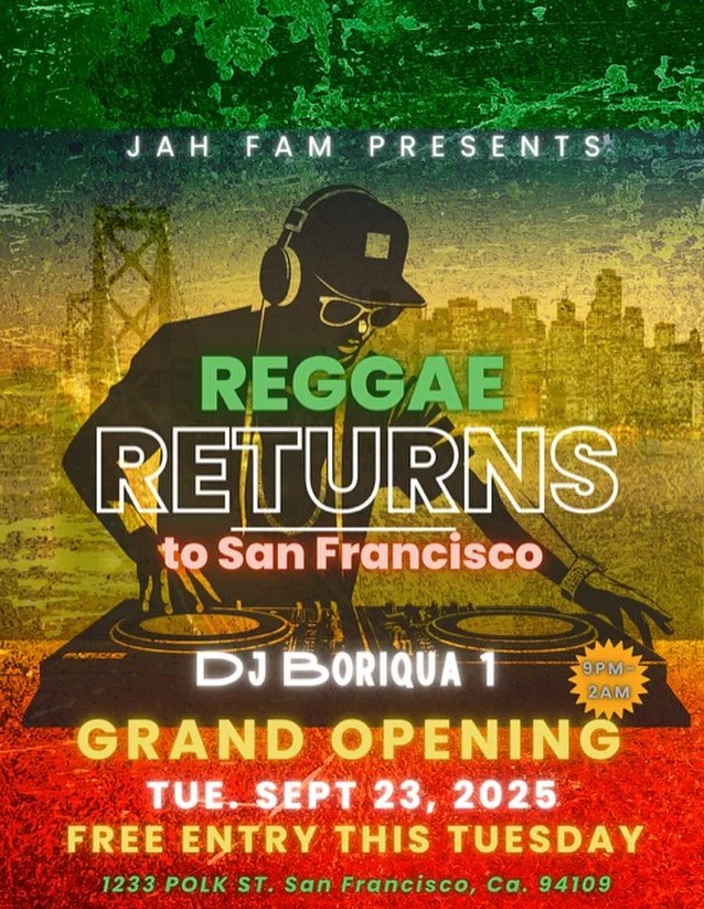 SF, don&rsquo;t say we never gave you anything. Reggae&rsquo;s back and your Tuesday night just got an upgrade. 🔥