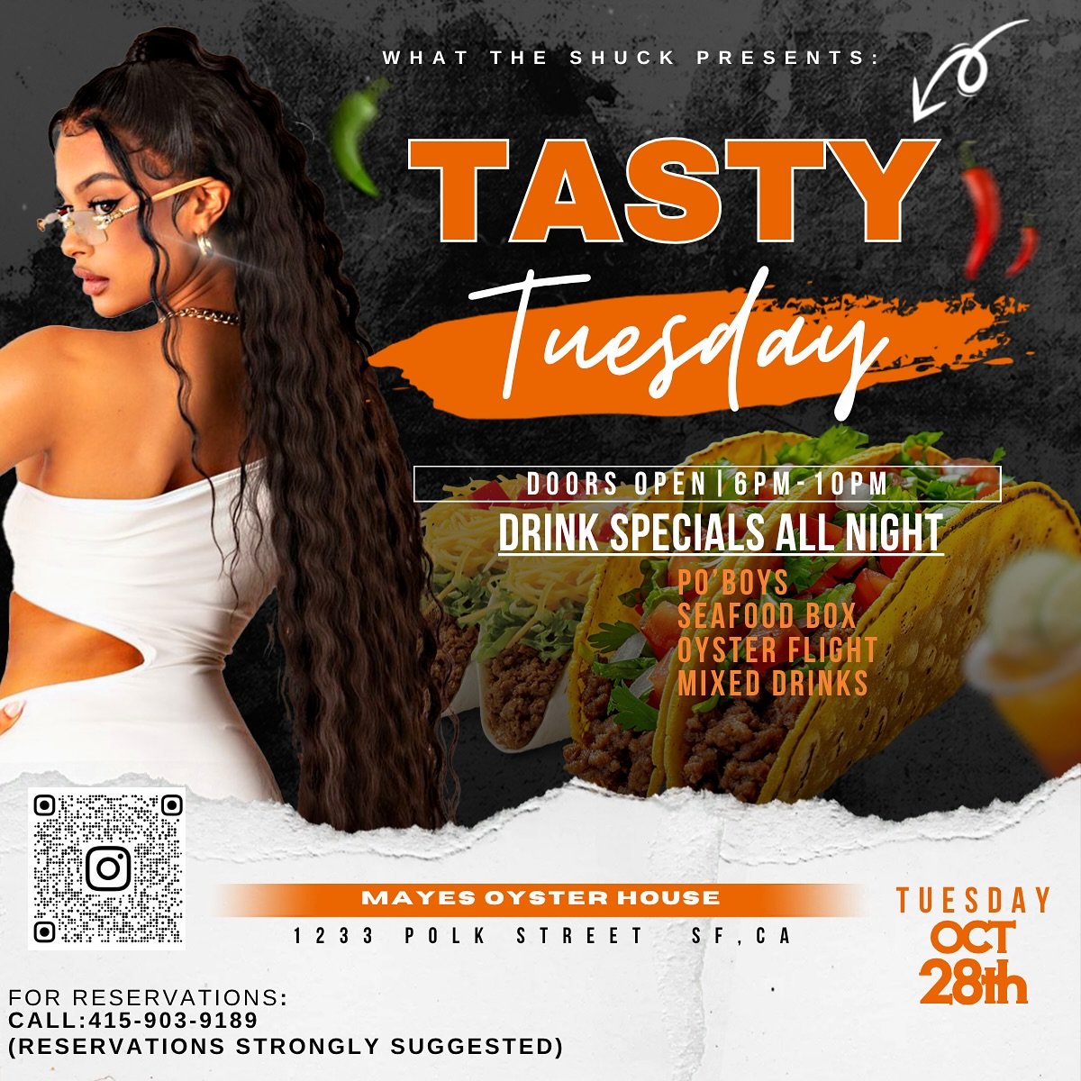 PO BOYS, OYSTERS &amp; COCKTAILS &mdash; Your Tuesday just got a whole lot tastier 😮&zwj;💨
It&rsquo;s Tasty Tuesday @ Mayes Oyster House
Doors open 6PM. Vibes till 10.
📍 1233 Polk St
#SFFoodie #BayAreaEats #MayesOysterHouse #TastyTuesday