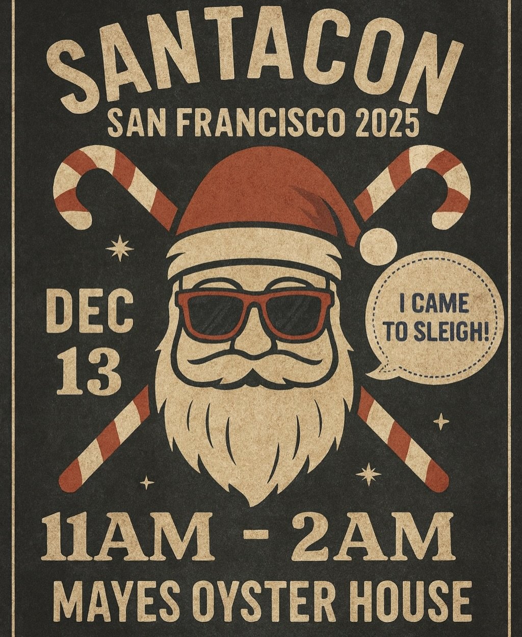 SANTACON IS BACK AT MAYES!
The official Polk Street Santa takeover returns for 2025!
Swipe for the Santa filled streets from past years 

See you December 13th&hellip;suit UP 🎅

#santacon #sf