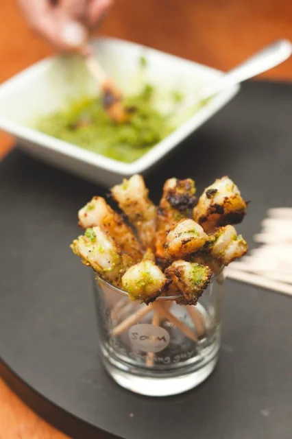 Grilled Pesto Shrimp