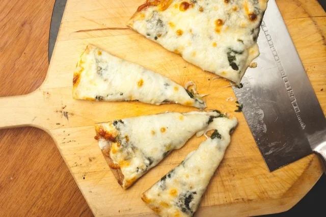 White Pizza with Spinach & Garlic