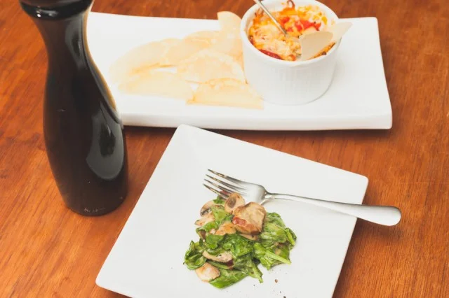 Wilted Spinach & Mushroom Salad