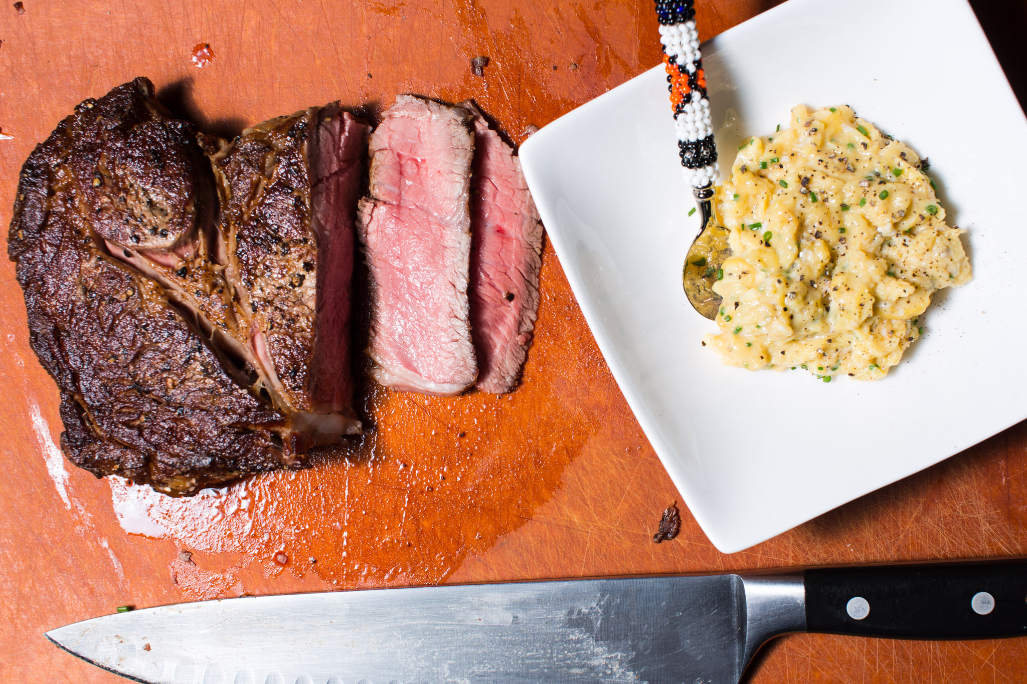 RIB EYE STEAK AND EGGS