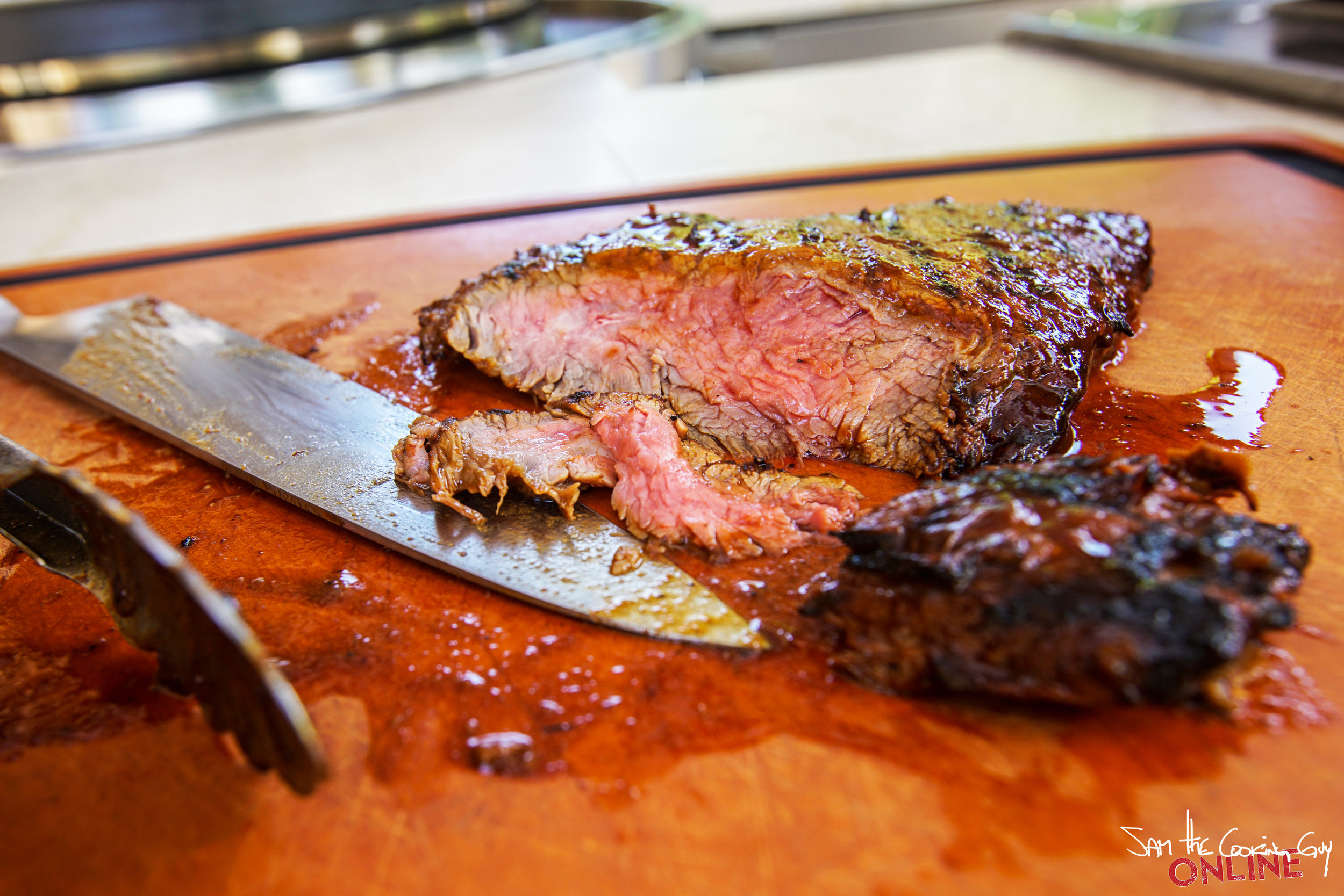 Miso Marinated Flank Steak — SAM THE COOKING GUY