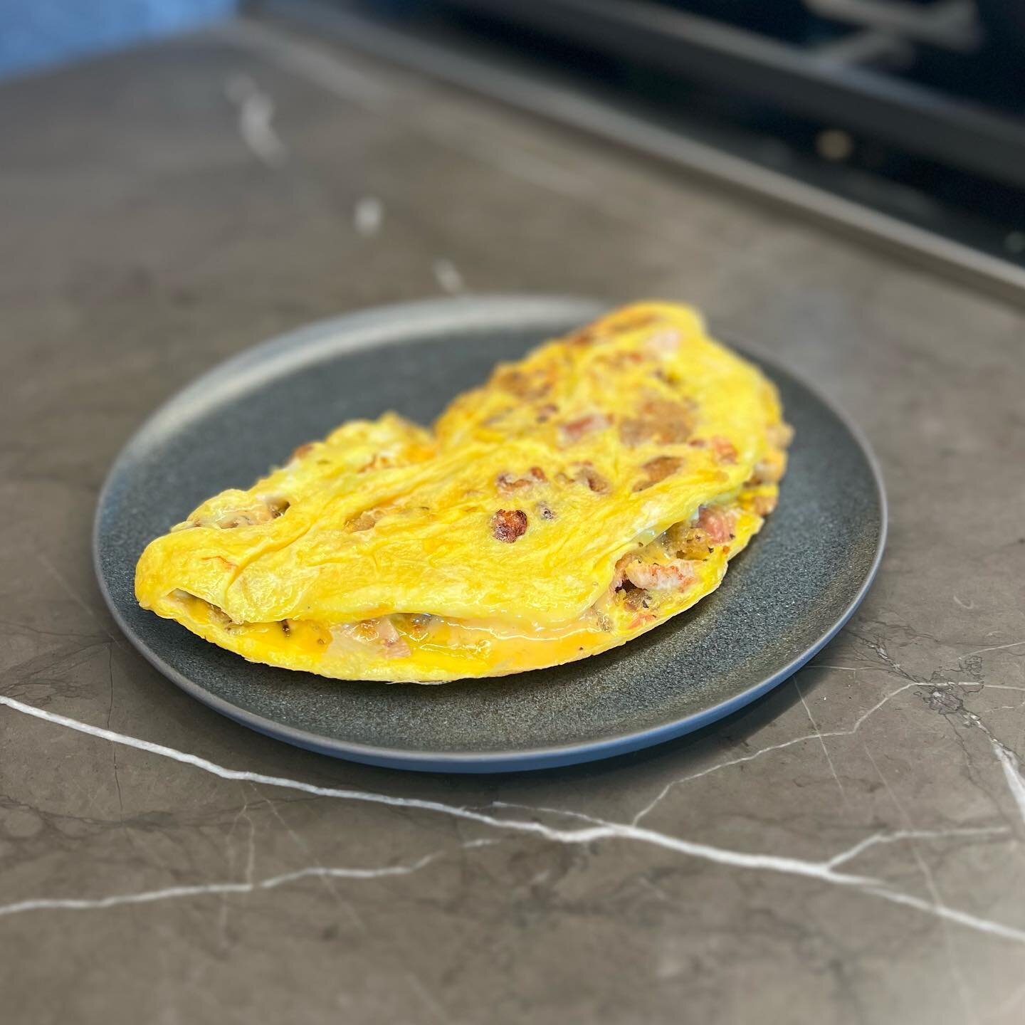 Every morning after Thanksgiving we make a stuffing omelette: stuffing, turkey and melty American cheese. And all I can say every year is &ldquo;oh damn&rdquo; 🤓