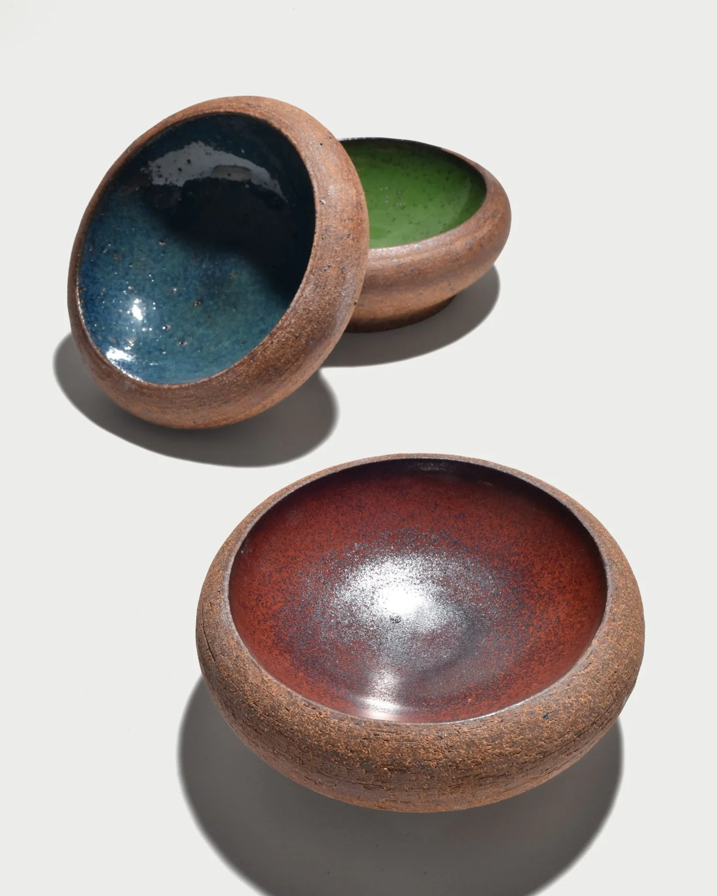 New double wall bowl colors. These are made as a hollow ball, then the middle is pressed down to form the bowl shape.