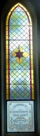 Celia Chinitz Schnapp Windows flank BHC’s Aron Hakodesh