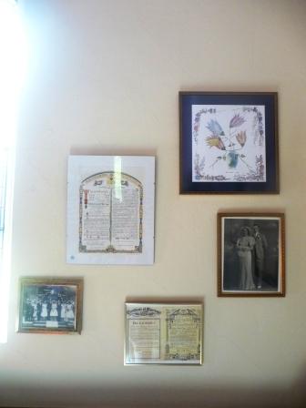 Ketubah of Eileen and Sidney Regen (pictured on left) and Eileen’s parents, Gertrude and Donald Gaines (pictured on right).